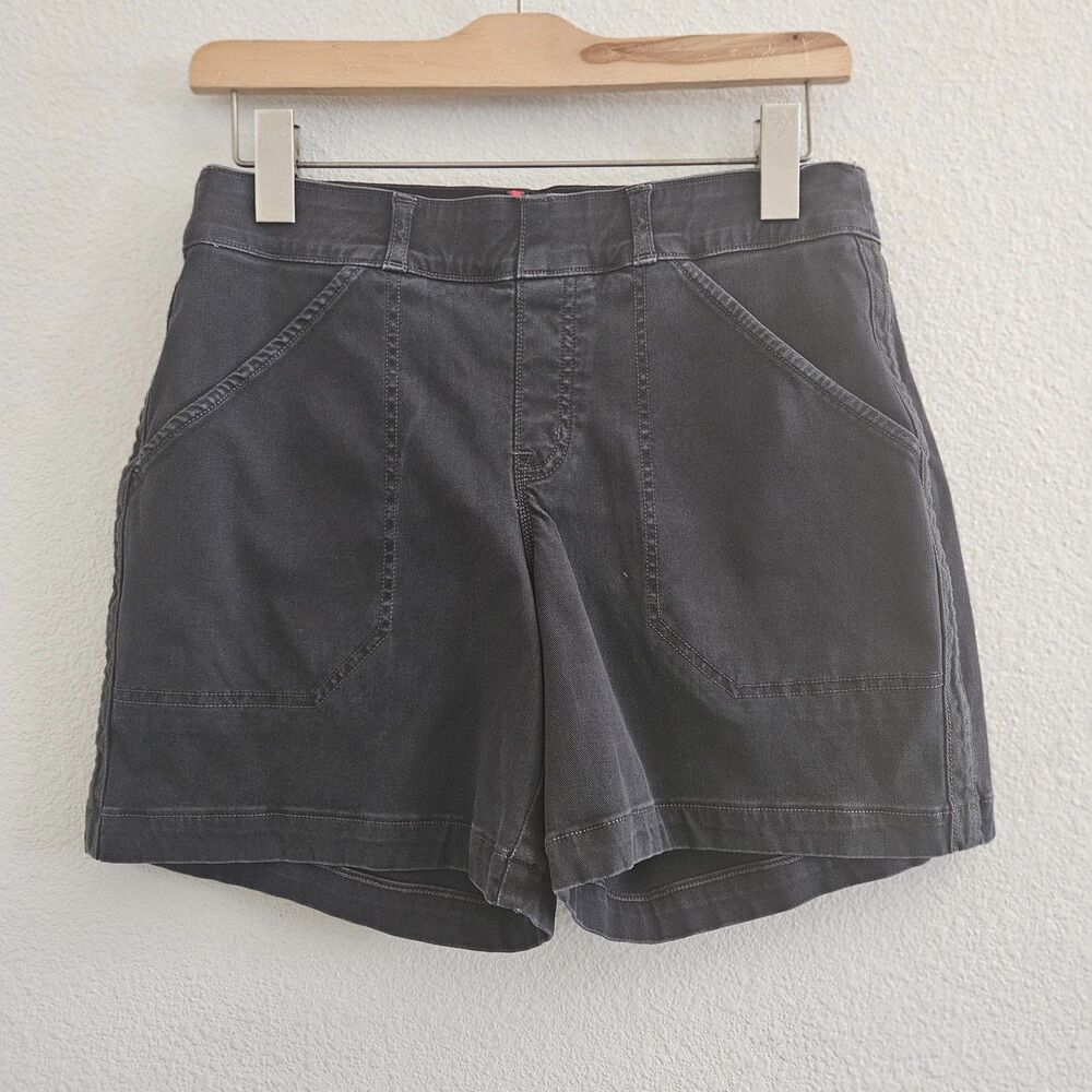 Spanx The Dye Download Stretch Twill Shorts Medium Black Casual Smoothing